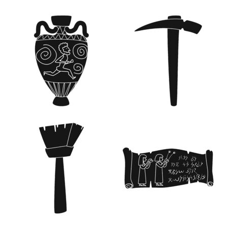 Isolated object of museum and attributes symbol. Collection of museum and historical stock symbol for web.のイラスト素材