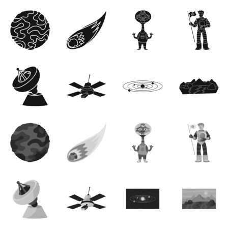 Isolated object of astronomy and technology. Set of astronomy and sky stock symbol for web.のイラスト素材