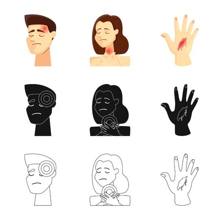 Isolated object of hospital and rendering icon. Collection of hospital and help stock vector illustration.のイラスト素材