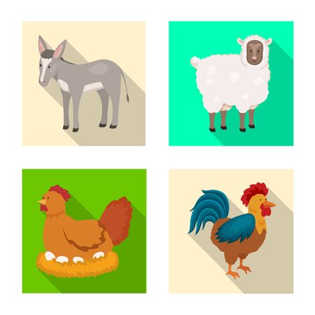 Isolated object of breeding and kitchen sign. Set of breeding and organic stock symbol for web.のイラスト素材