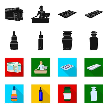 Vector illustration of retail and healthcare symbol. Collection of retail and wellness vector icon for stock.のイラスト素材