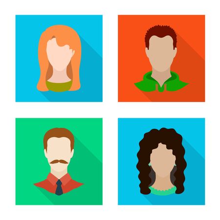 Vector design of avatar and dummy symbol. Set of avatar and figure stock symbol for web.のイラスト素材