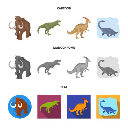 Isolated object of animal and character . Set of animal and ancient vector icon for stock.のイラスト素材