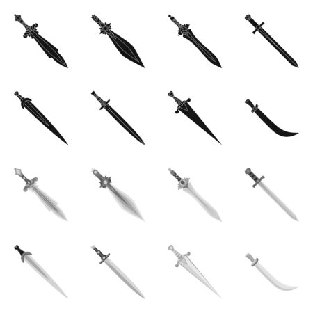 Isolated object of game and armor symbol. Collection of game and blade vector icon for stock.のイラスト素材