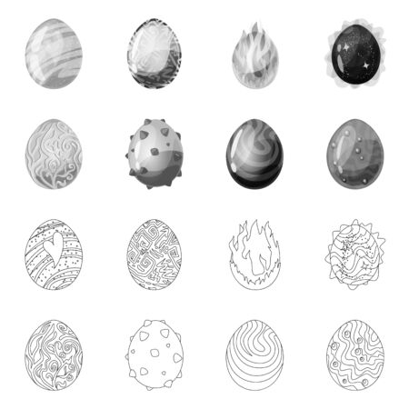 Isolated object of animal and prehistoric symbol. Set of animal and cute vector icon for stock.のイラスト素材