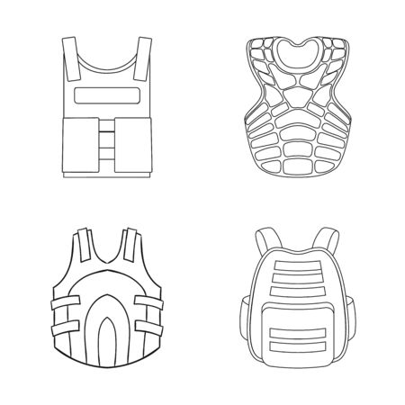 bitmap design of flak and jacket sign. Set of flak and body stock symbol for web.の写真素材