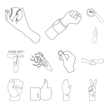 Isolated object of animated and thumb symbol. Set of animated and gesture stock symbol for web.の写真素材