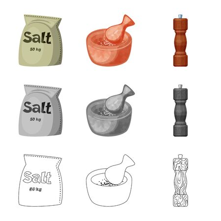 Isolated object of cooking and sea. Collection of cooking and baking vector icon for stock.のイラスト素材