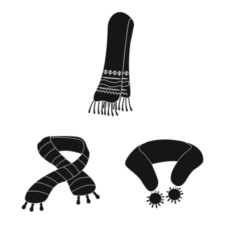 bitmap illustration of scarf and shawl symbol. Set of scarf and accessory bitmap icon for stock.の写真素材