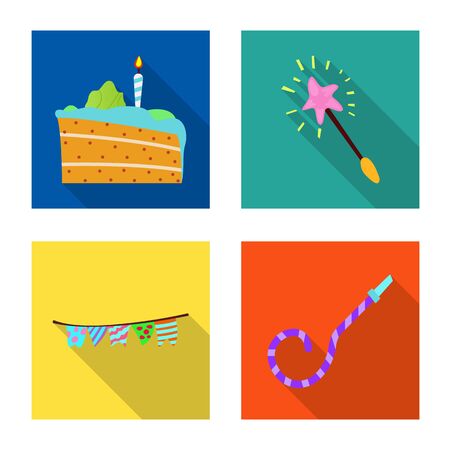 Isolated object of party and birthday sign. Set of party and celebration stock symbol for web.の写真素材