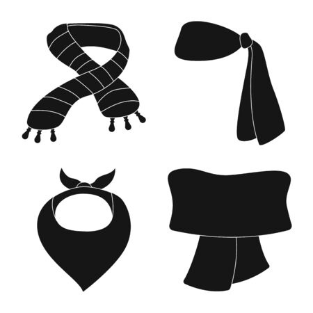 bitmap illustration of scarf and shawl. Set of scarf and accessory bitmap icon for stock.の写真素材