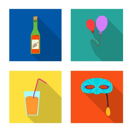 bitmap illustration of party and birthday sign. Collection of party and celebration stock symbol for web.の写真素材
