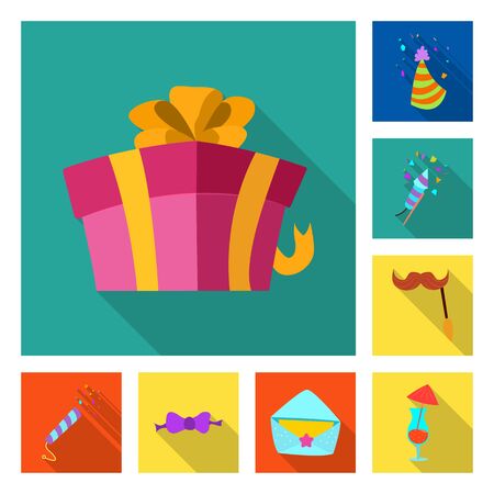 bitmap design of party and birthday. Collection of party and celebration bitmap icon for stock.の写真素材