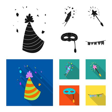 bitmap illustration of party and birthday sign. Collection of party and celebration stock symbol for web.の写真素材