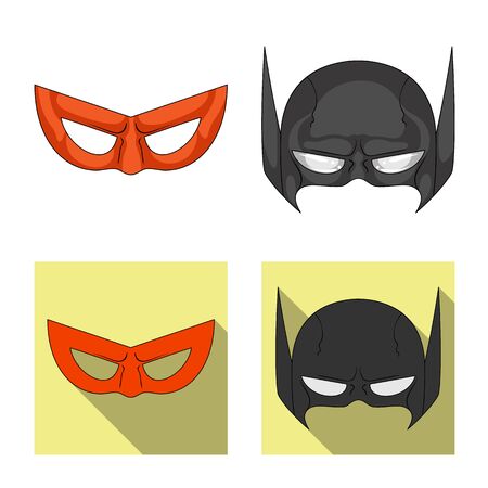bitmap illustration of hero and mask sign. Collection of hero and superhero stock bitmap illustration.の写真素材