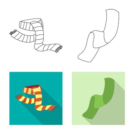 bitmap design of scarf and shawl icon. Collection of scarf and accessory bitmap icon for stock.の写真素材
