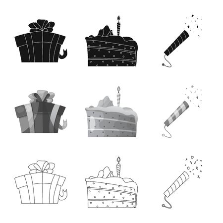 bitmap illustration of party and birthday icon. Collection of party and celebration bitmap icon for stock.の写真素材