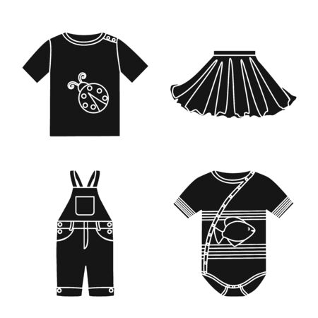 Vector design of little and cotton symbol. Collection of little and kid stock symbol for web.のイラスト素材