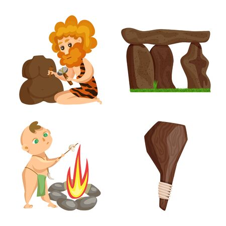 Vector design of ancient and age . Collection of ancient and archeology vector icon for stock.のイラスト素材