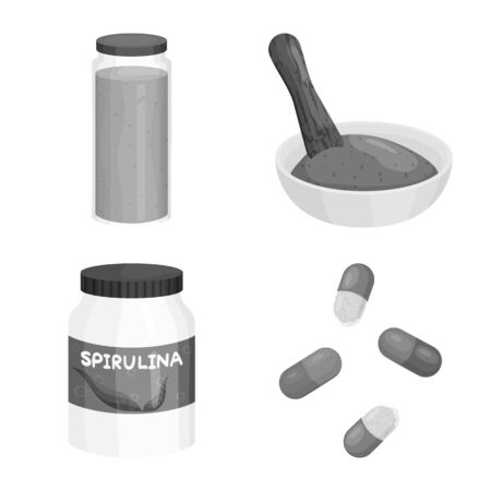 Isolated object of plant and weed symbol. Collection of plant and sea stock symbol for web.のイラスト素材