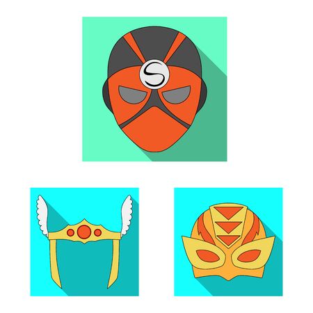 bitmap design of hero and mask. Set of hero and superhero stock bitmap illustration.の写真素材