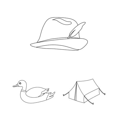Hunting and trophy outline icons in set collection for design. Hunting and equipment bitmap symbol stock web illustration.の写真素材