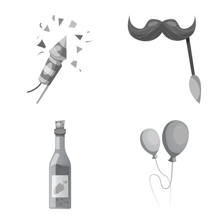 Isolated object of party and birthday symbol. Set of party and celebration stock bitmap illustration.の写真素材