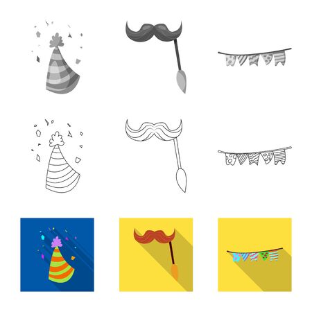 bitmap design of party and birthday sign. Collection of party and celebration bitmap icon for stock.の写真素材