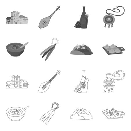 Isolated object of culture and sightseeing symbol. Collection of culture and originality stock vector illustration.のイラスト素材