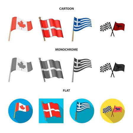 Vector design of world and flag icon. Set of world and ribbon stock vector illustration.のイラスト素材