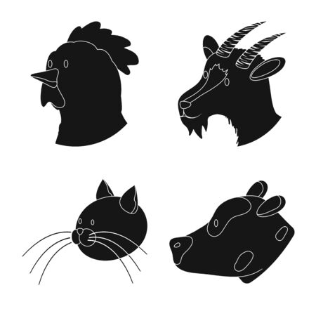 Isolated object of ranch and organic icon. Set of ranch and head stock vector illustration.のイラスト素材