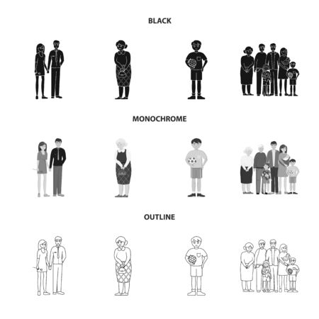 Vector design of character and avatar sign. Collection of character and portrait stock symbol for web.のイラスト素材