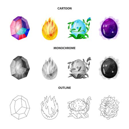 Vector illustration of animal and prehistoric sign. Set of animal and cute stock symbol for web.のイラスト素材