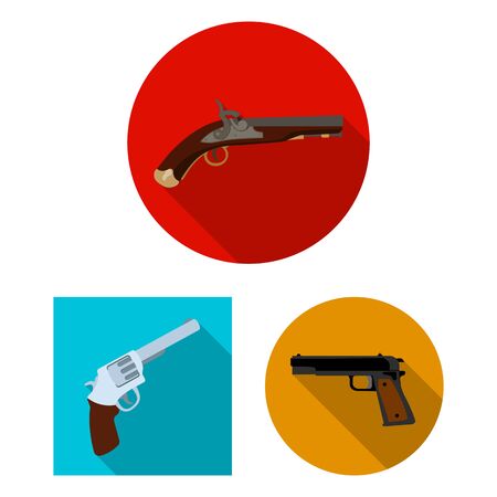 Isolated object of revolver and pistol . Set of revolver and trigger stock bitmap illustration.の写真素材