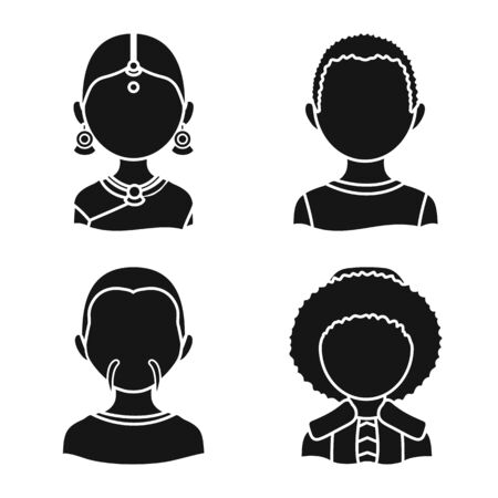 Vector illustration of person and culture symbol. Set of person and race stock vector illustration.のイラスト素材