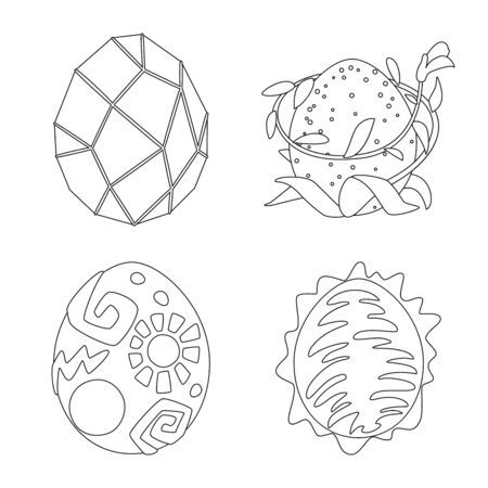 Isolated object of dinosaur and magic icon. Set of dinosaur and fantasy vector icon for stock.のイラスト素材