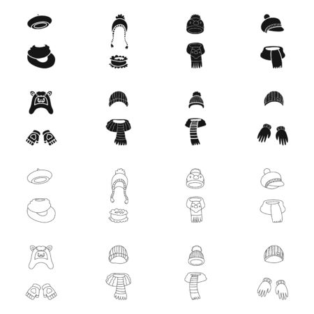 Vector design of clothes and texture icon. Set of clothes and weather stock vector illustration.のイラスト素材