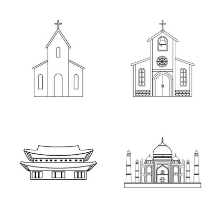 Isolated object of religion   . Set of religion and house stock symbol for web.の写真素材