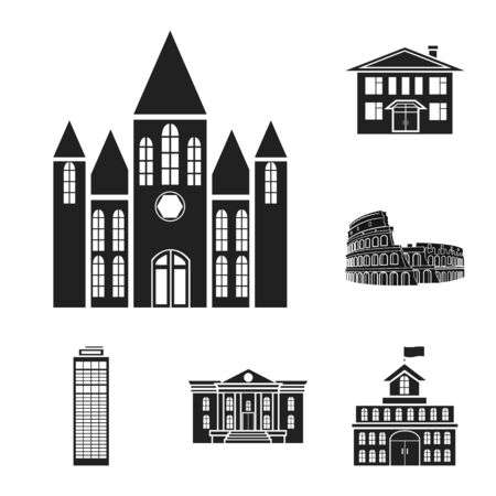 Isolated object of building and city symbol. Collection of building and business stock symbol for web.の写真素材