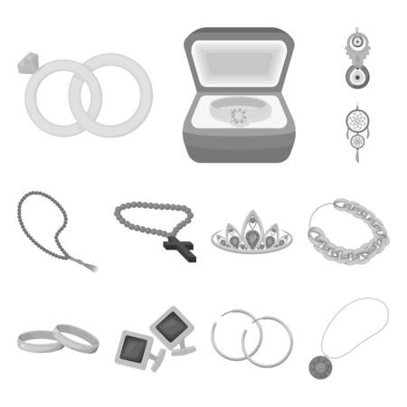 Isolated object of jewelry and necklace icon. Set of jewelry and pendent stock bitmap illustration.の写真素材