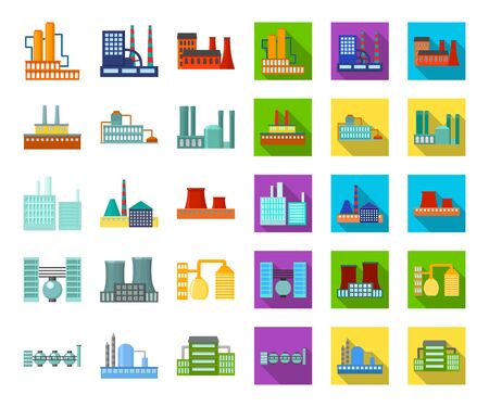 Factory and facilities cartoon,flat icons in set collection for design. Factory and equipment bitmap symbol stock web illustration.の写真素材