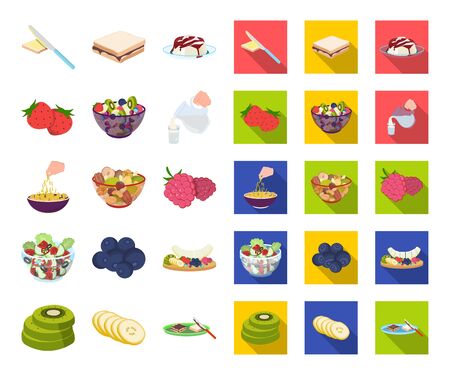 Dessert fragrant cartoon,flat icons in set collection for design. Food and sweetness bitmap symbol stock web illustration.の写真素材