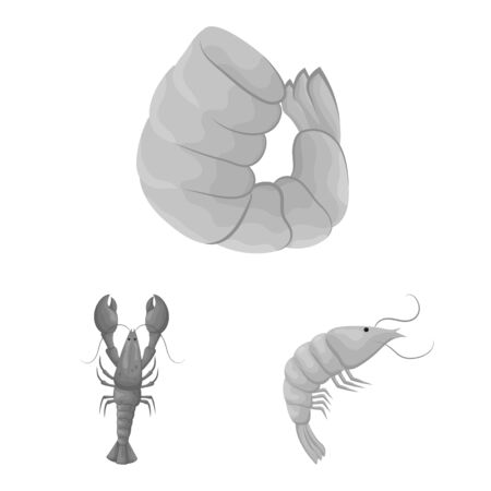 Isolated object of crab and appetizer icon. Set of crab and sea stock symbol for web.のイラスト素材