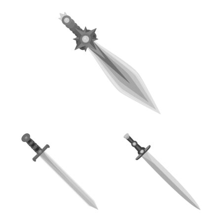 Vector design of sharp and blade symbol. Collection of sharp and dagger stock vector illustration.のイラスト素材