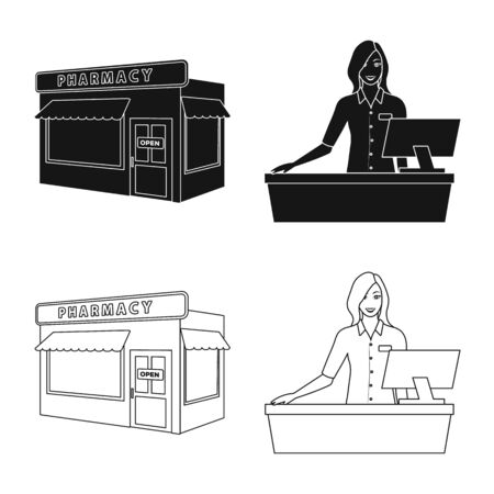 Isolated object of retail and healthcare icon. Collection of retail and wellness stock vector illustration.のイラスト素材