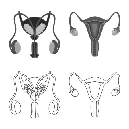 Isolated object of biology and scientific icon. Collection of biology and laboratory vector icon for stock.のイラスト素材