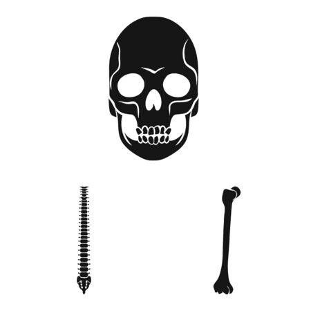 Isolated object of biology and medical. Set of biology and skeleton stock symbol for web.のイラスト素材