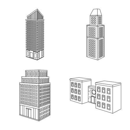 Vector illustration of home and apartment. Set of home and modern stock vector illustration.のイラスト素材