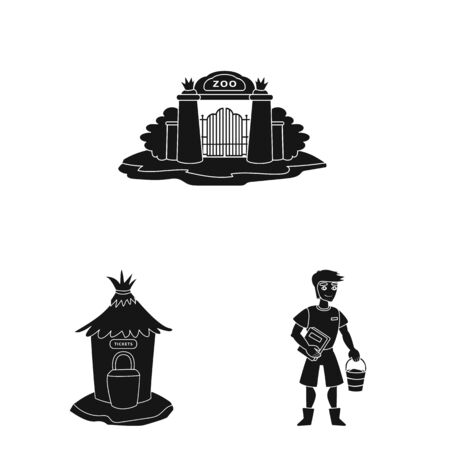 Vector illustration of fauna and entertainment symbol. Set of fauna and park vector icon for stock.のイラスト素材