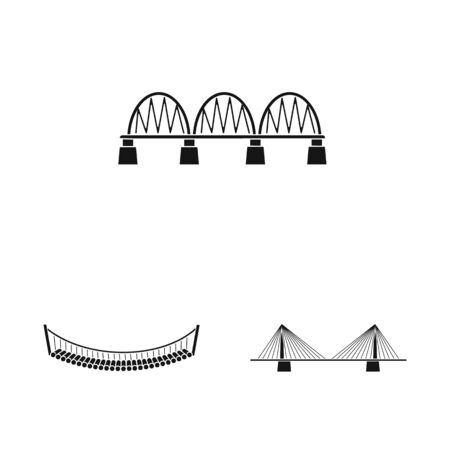 Vector design of construct and side icon. Collection of construct and bridge stock vector illustration.のイラスト素材